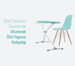 Standart Ütü Masası - Turkuaz - 42X120 CM - Geniş Ütüleme Yüzeyi