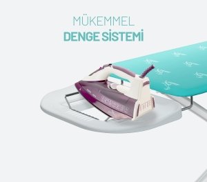 Standart Ütü Masası - Turkuaz - 42X120 CM - Geniş Ütüleme Yüzeyi