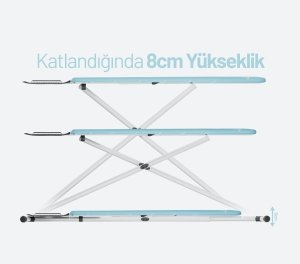 Ütü Masası - Mavi - 45X115 CM - Geniş Ütüleme Yüzeyi